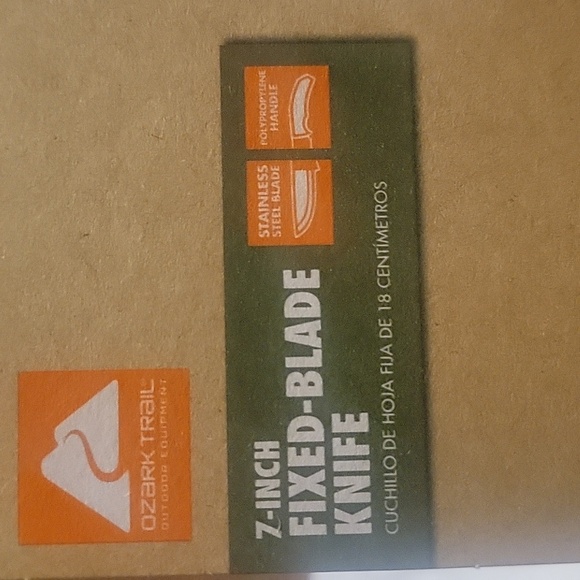 Ozark Trail 7” Fixed Blade Knife w/Black Polypropylene Handle & Sheath, NWT - Picture 2 of 4